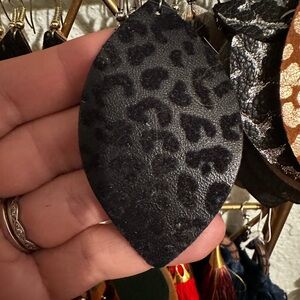 Black Leopard Print Earrings